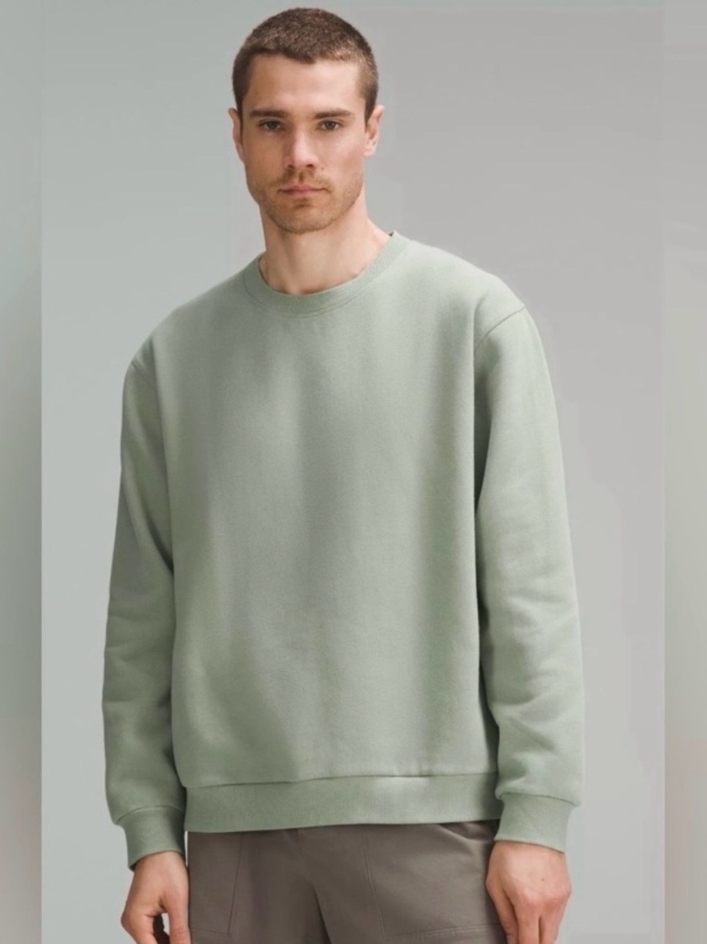 Men's Lululemon Steady State Crewneck Sweatshirt - Palm Court Green